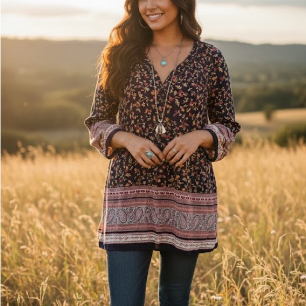 Floral Bohemian Women's Top